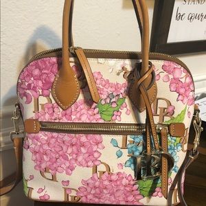 Dooney and Bourke Hydrangea Satchel and Wallet.